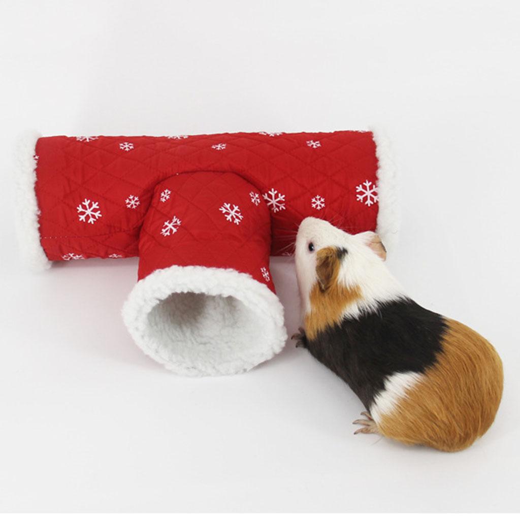 3 Ways Warm Pet Fun Tunnel Hamster Rabbit Ferret Guinea Pig Play Toy Red