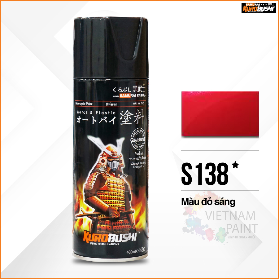 COMBO Sơn Samurai màu đỏ sáng S138 gồm 5 chai đủ quy trình
