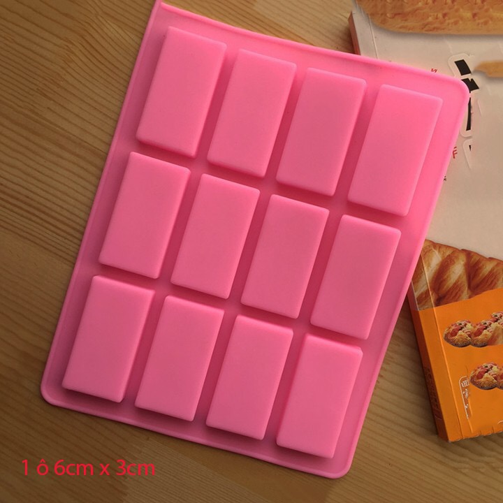 Khuôn silicon 12 ô hình chữ nhật