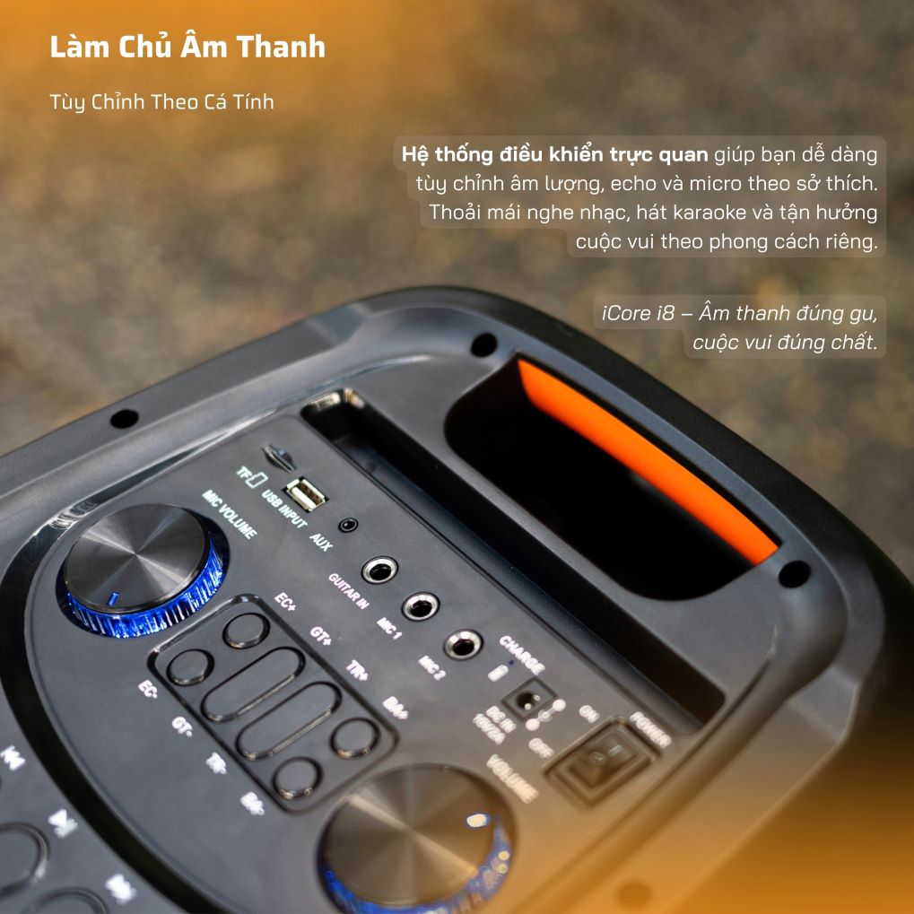 Bộ Loa Mic Karaoke Bluetooth iCore i8 - Hàng chính hãng