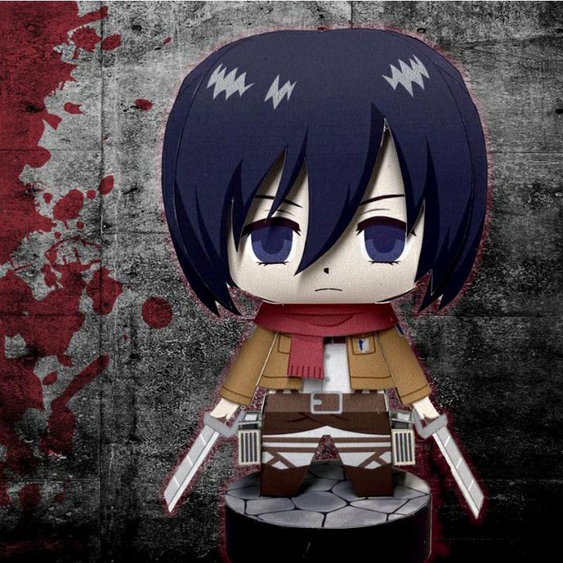 Mô hình giấy anime  [ATTACK ON TITAN] chibi Mikasa Ackerman