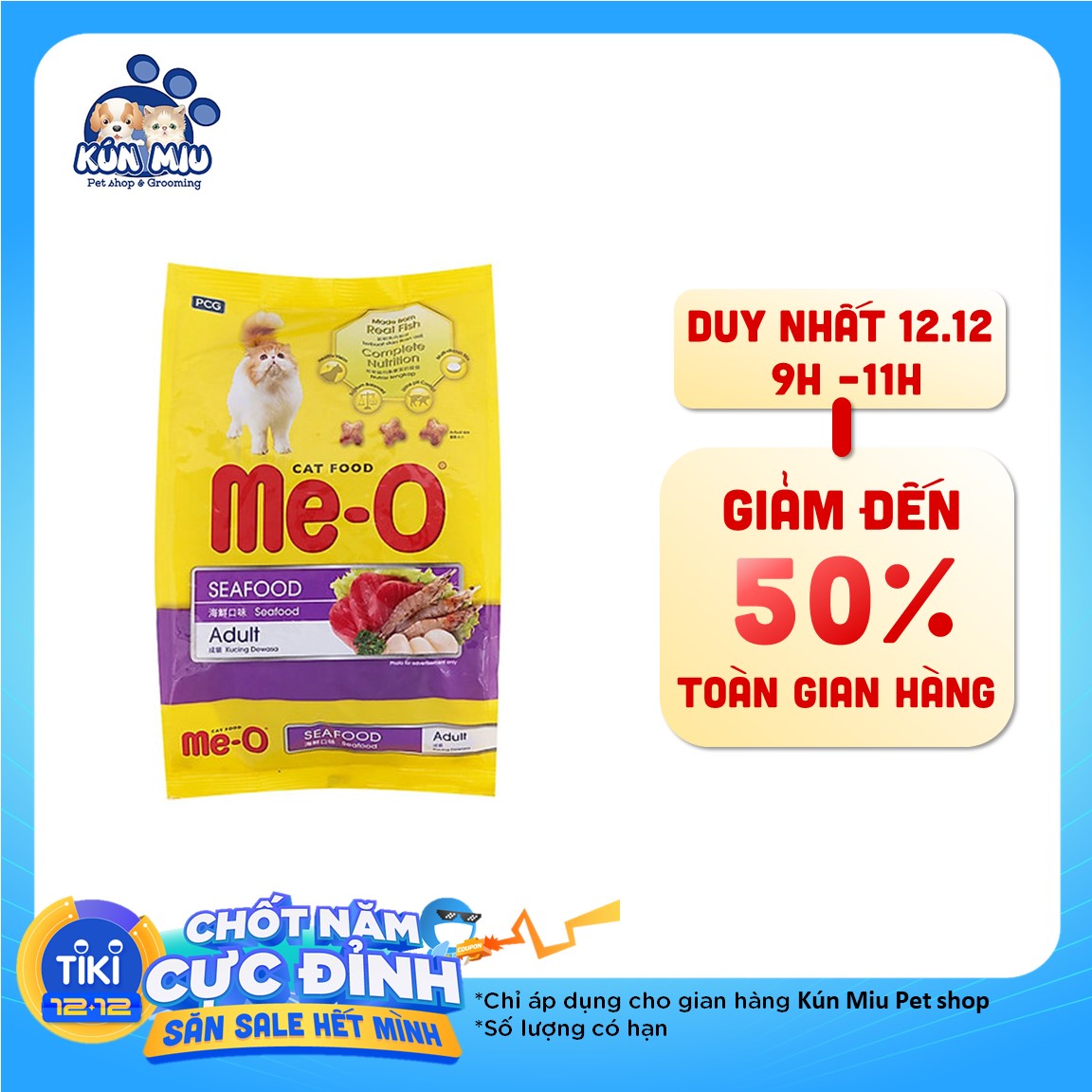 Thức Ăn Cho Mèo Lớn Me-O Adult (1.2kg)