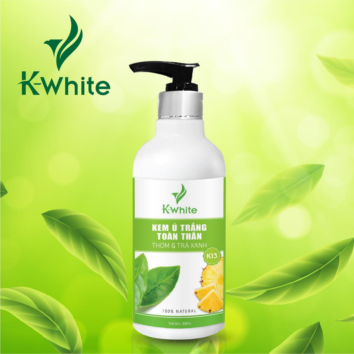 Kem Ủ Trắng Toàn Thân Thơm &amp; Trà Xanh K-White 300ml