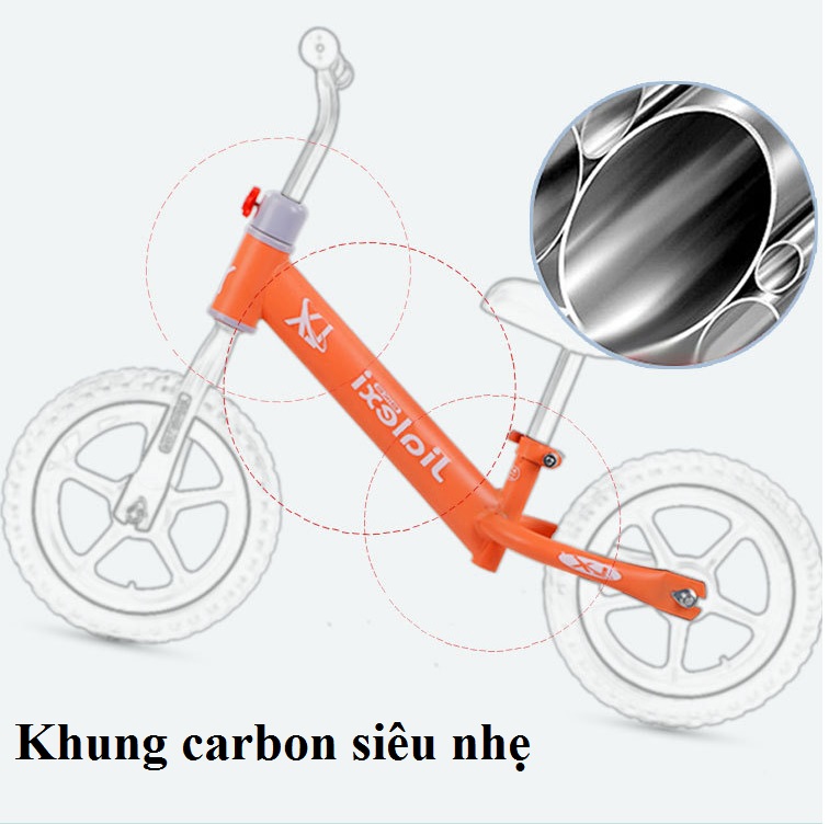 Xe thăng bằng xe trượt khung carbon bánh đúc cho bé 2-7 tuổi