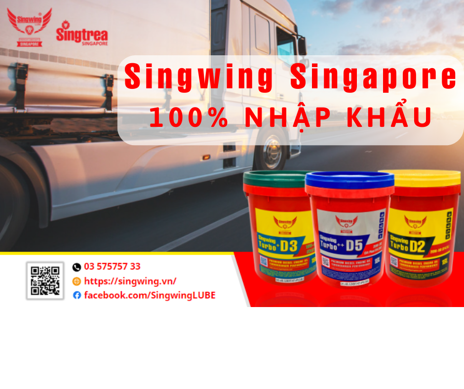 Dầu nhớt động cơ Singwing D2 Turbo 20W50 18L nhập khẩu từ Singapore dành cho xe tải, xe nông nghiệp