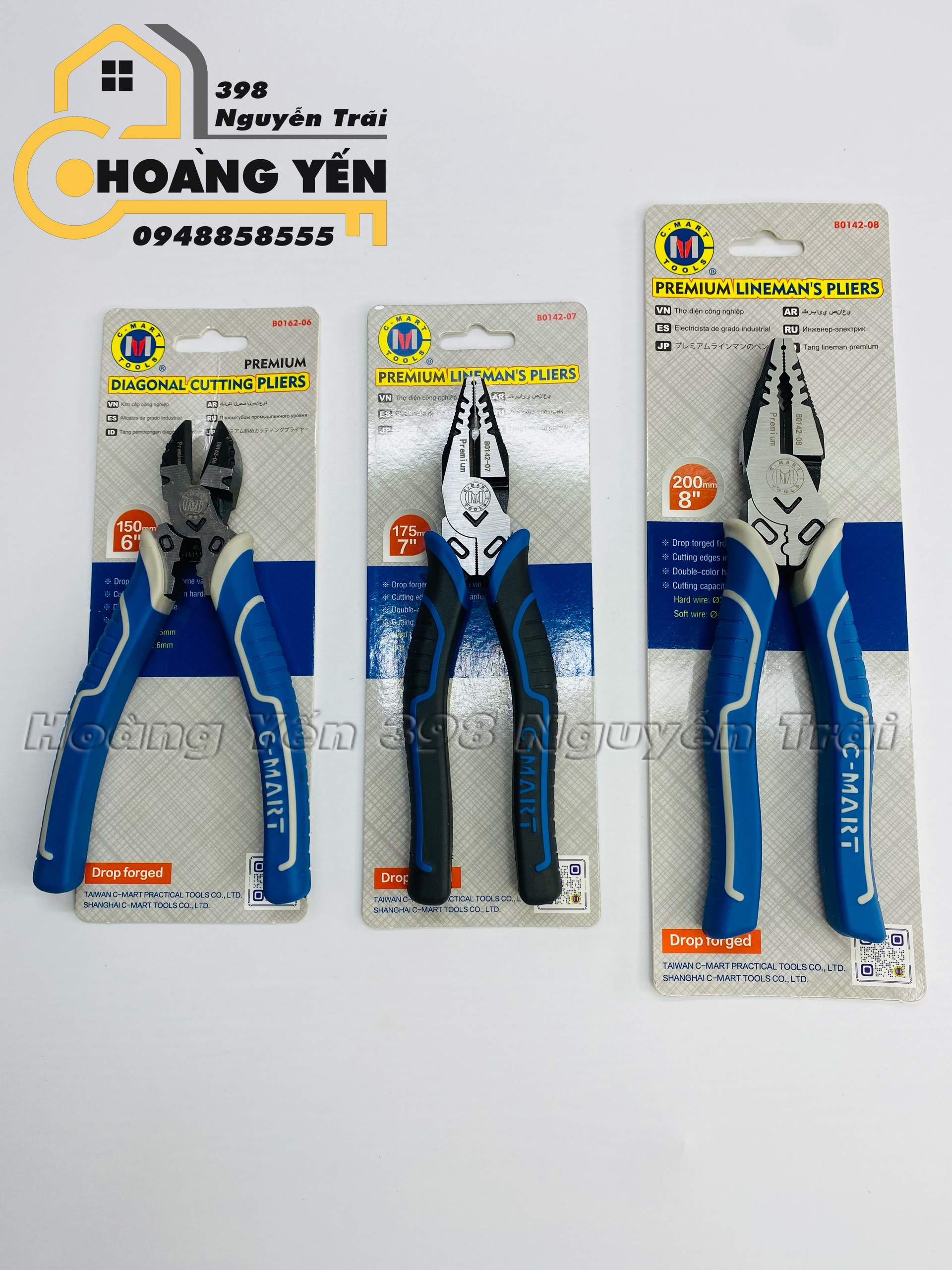 Kìm điện trợ lực Cmart 6" 7" 8" Cmart B0162-06 Cmart B0142-07 Cmart B0142-08- Hoàng Yến 398 Nguyễn Trãi