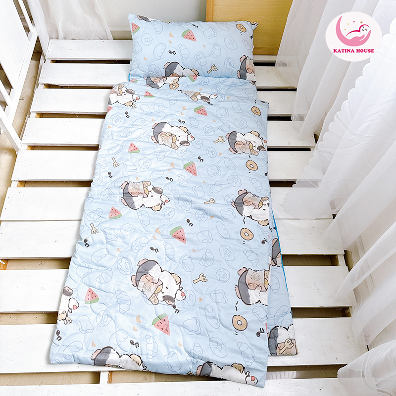 Túi ngủ Katina House cho trẻ mầm non, tiểu học, vải tencel cao cấp mềm mại, siêu mát