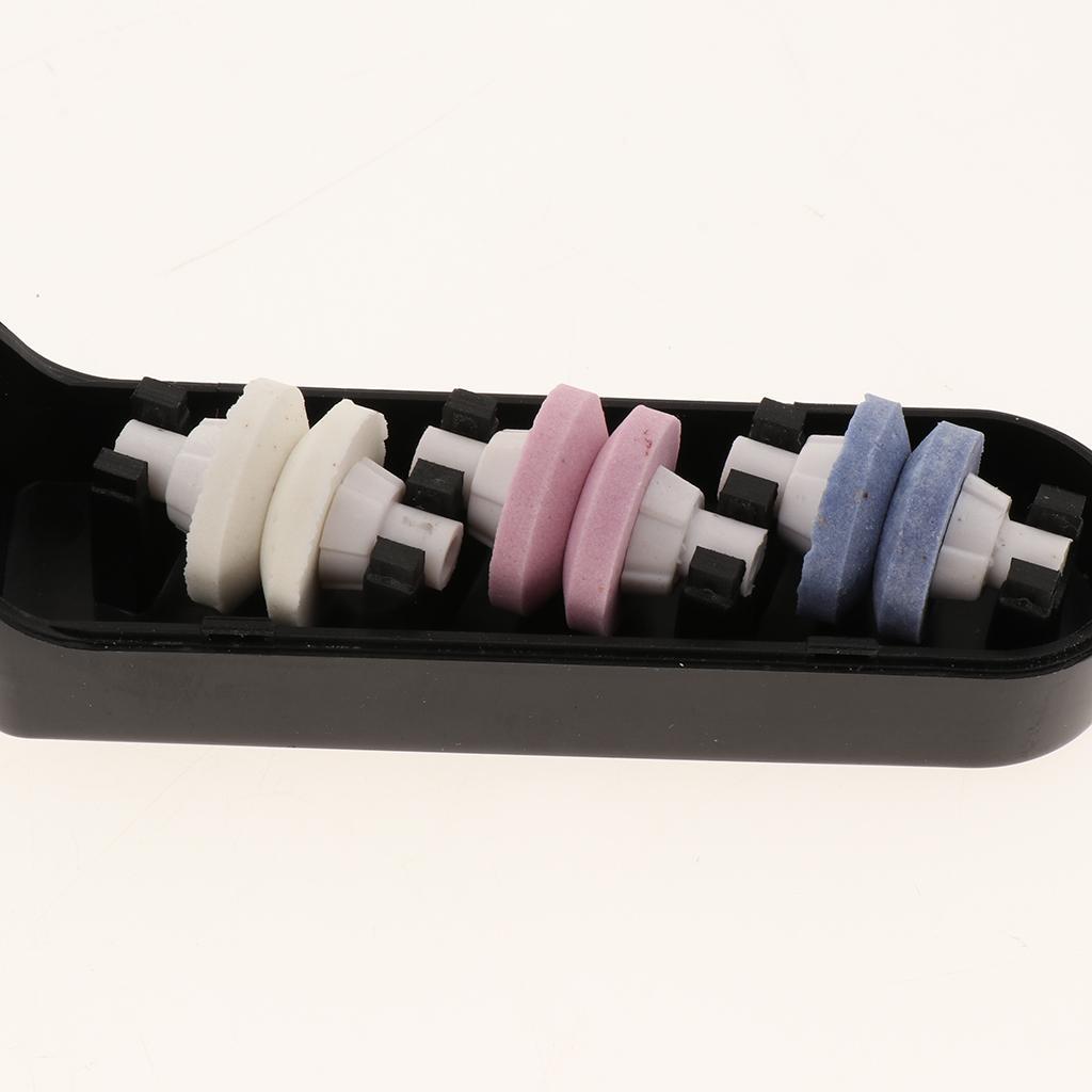 Kitchen Knife Sharpener 3 Stage Wheel System Knife Sharpening Tool for Sharpening Dull Knives Quickly, Black Handle