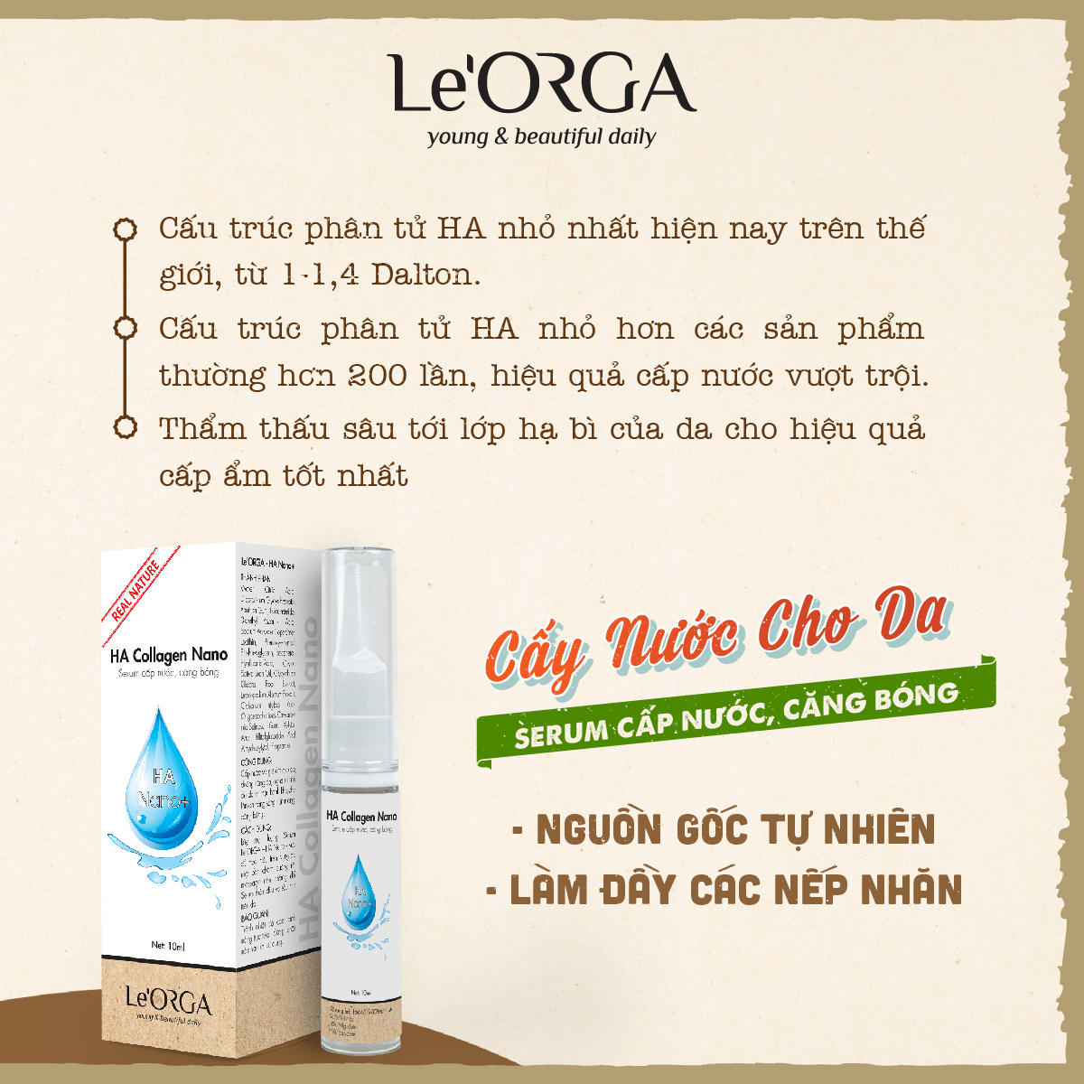 Serum cấp ẩm Le'Orga - HA Collagen 10ml.