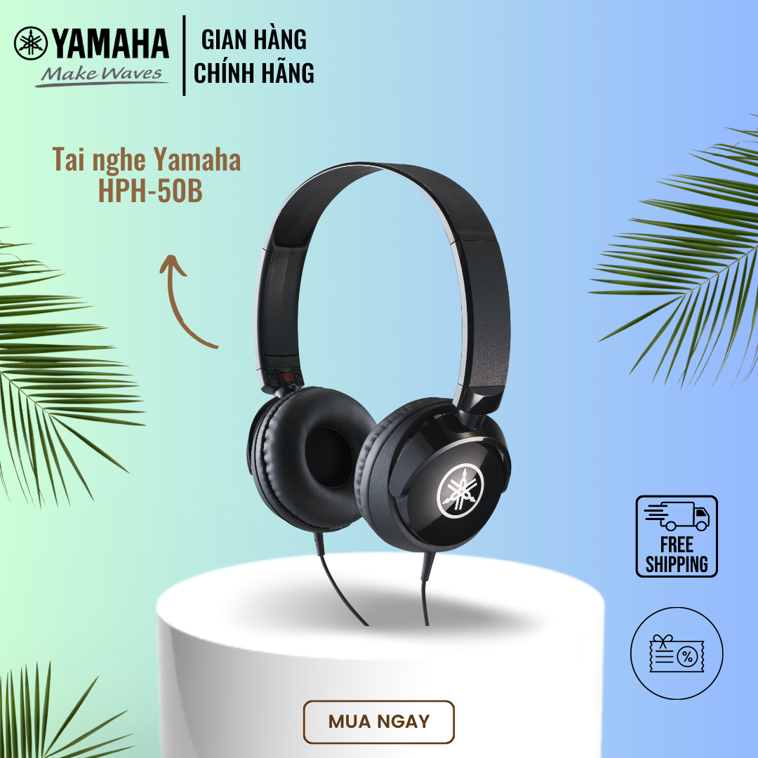 Tai nghe YAMAHA HPH-50B - Kết nối được nhiều nhạc cụ khác nhau, 2 đầu kết nối 3.5 và 6.3mm, Hàng chính hãng