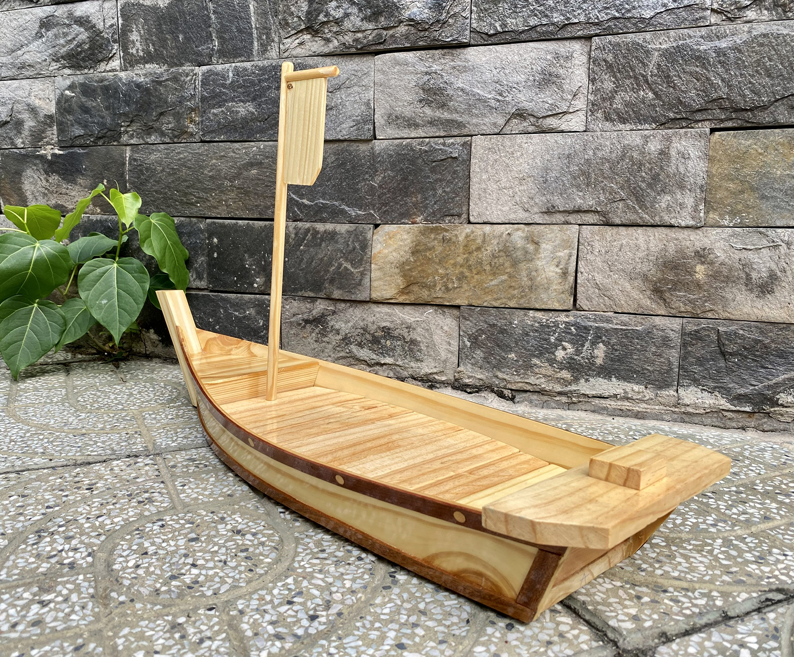 Khay Thuyền Gỗ 63cm Trang Trí Thực phẩm & Sushi - Sashimi Nhật Bản