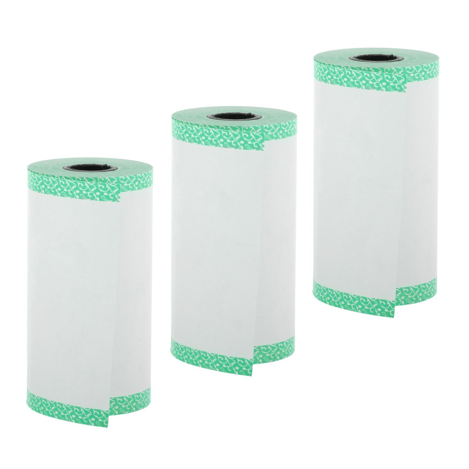 3x Thermal Printing Paper, Mini Thermal Printer of Photo Note Receipt, Color Edge Thermal Paper Portable 57x30mm without Adhesive, 3 Colors to Choose