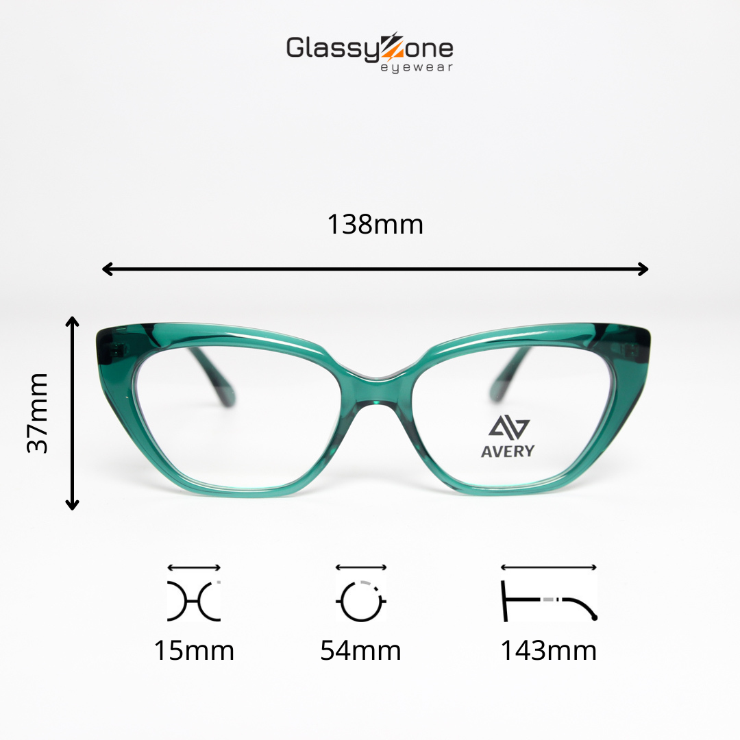 Gọng kính cận, Mắt kính giả cận Acetate Form mắt mèo Nữ Avery 28017- GlassyZone