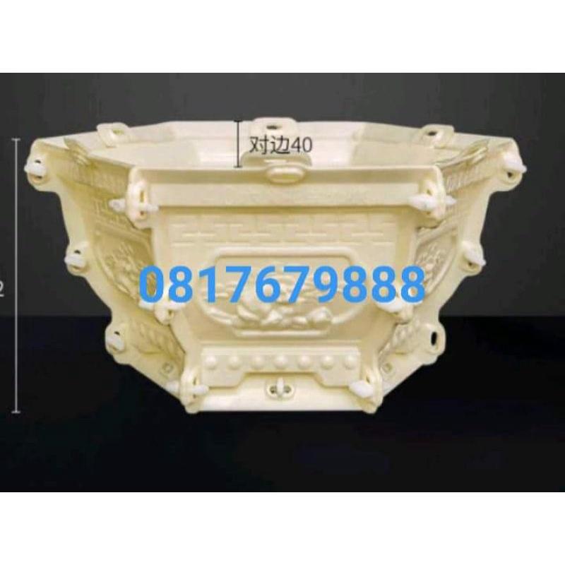 Khuôn chậu lục giác 40 cm tùng sen mai nhựa abs