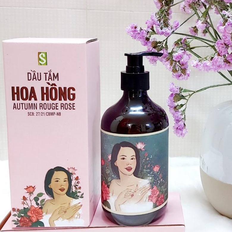 Sữa Tắm (Dầu Tắm) Hoa Hồng Sinh Dược Thiên Nhiên Chăm Sóc Dưỡng Da Mịn Màng Trắng Sáng Dung Tích 500ml