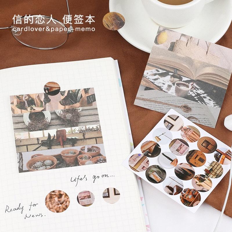 Giấy Nền - Set 40 Giấy Nền Decor Kèm 32 Stickers Chấm Dot Trang Trí Bullet Journals/ Dán Tường