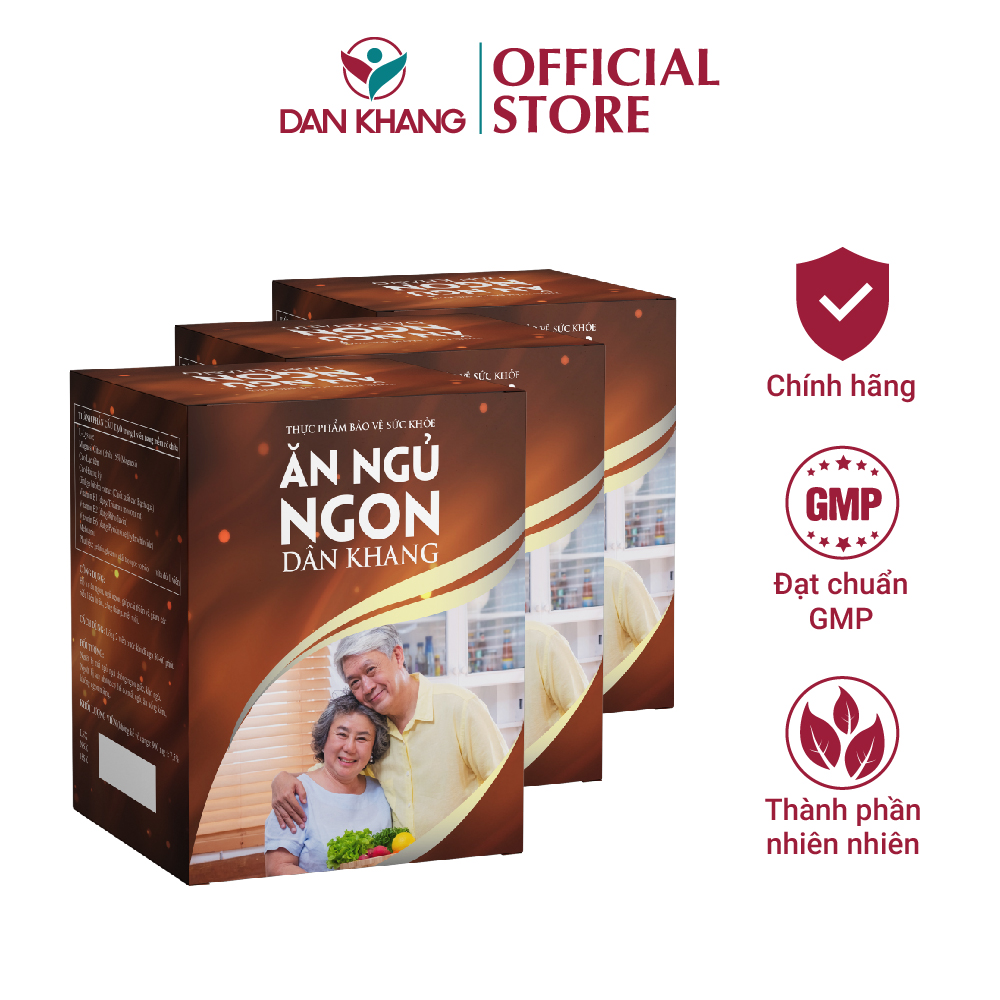 Combo 3 Thực Phẩm Chức Năng Dân Khang Pharma - Viên Uống Ăn Ngủ Ngon Dân Khang, Hỗ Trợ Cải Thiện Giấc Ngủ