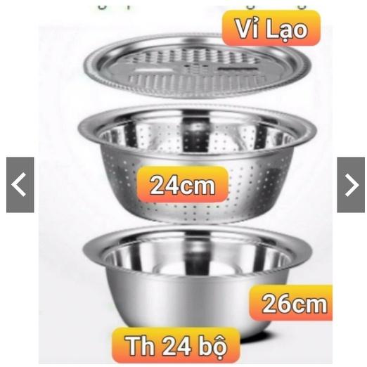 BỘ RỔ NẠO INOX 304 ĐA NĂNG TIỆN LỢI 3 CHI TIẾT 26cm