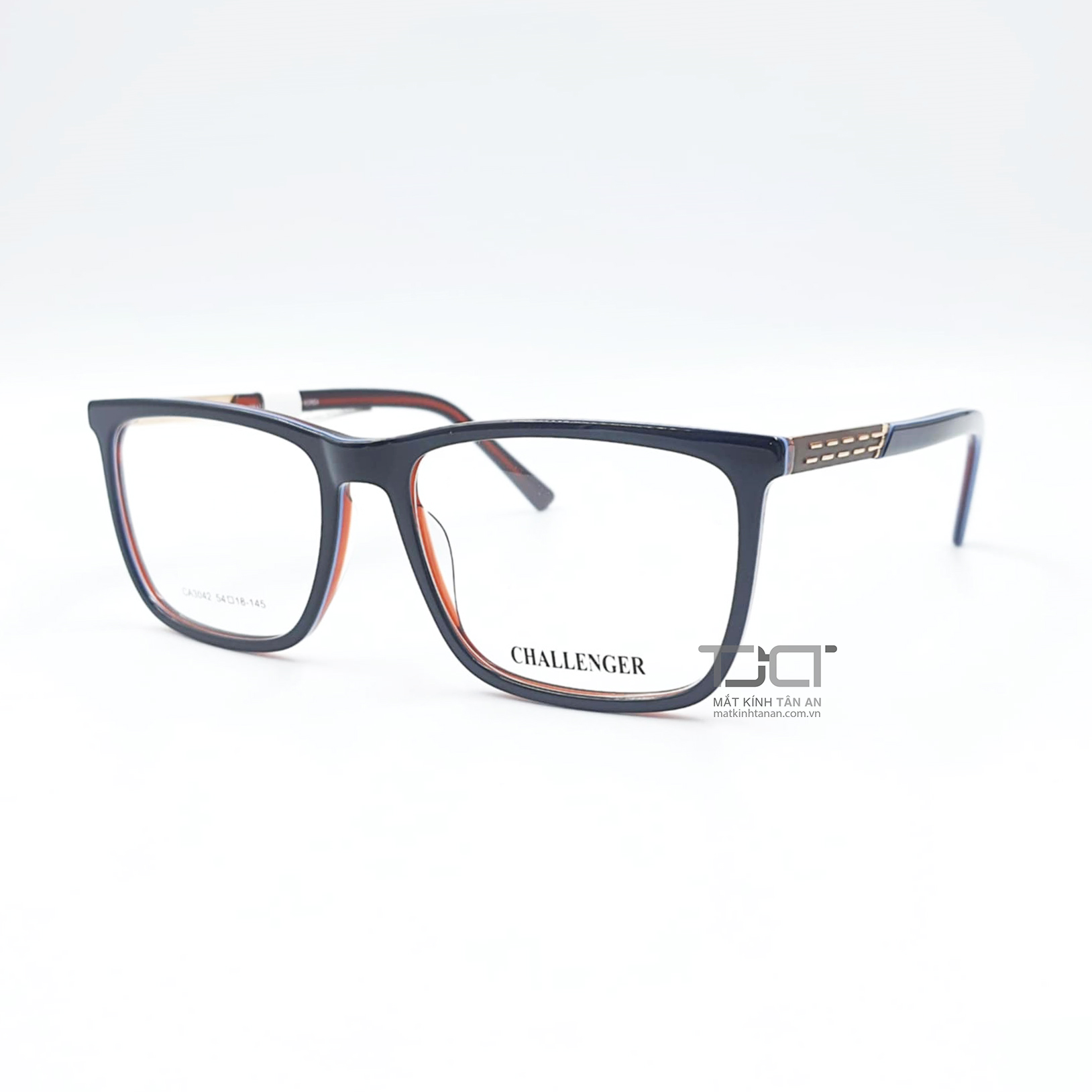 GỌNG KÍNH UNISEX THỜI TRANG, PHOM VUÔNG, CHÍNH HÃNG CHALLENGER CA3042