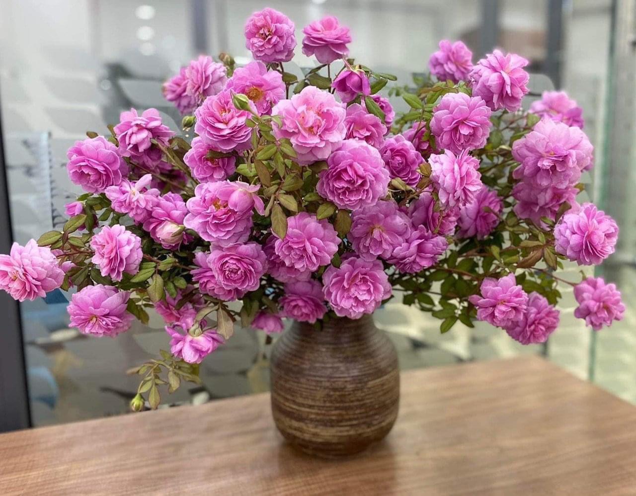 Lọ hoa gốm sứ Bát Tràng gốm mộc cao 18cm