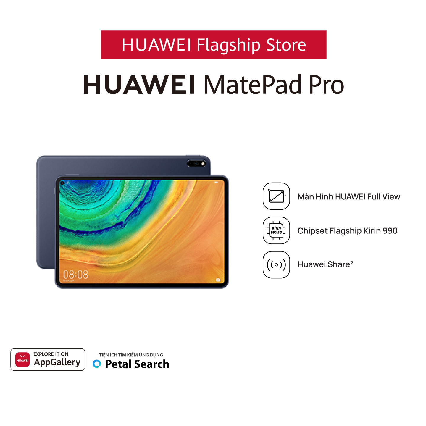 Máy Tính Bảng Huawei Matepad Pro | Màn Hình HUAWEI FullView | Chipset Kirin 990 Flagship | HUAWEI Share | Hàng Chính Hãng