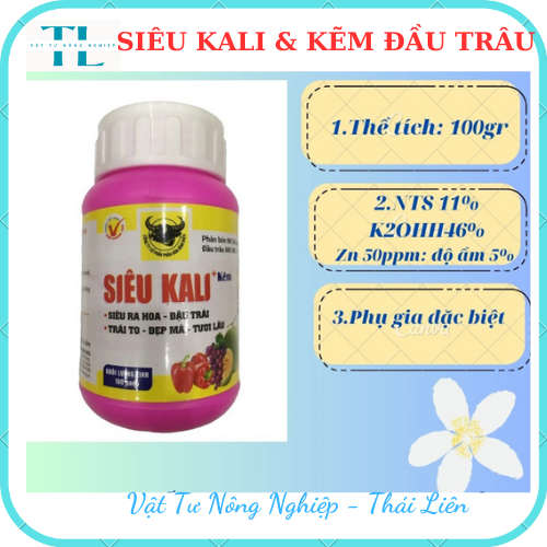 Phân Bón Đầu Trâu Siêu Kali Kẽm Cho Cây Cảnh, Cây Hoa, Cây Ăn Trái 100 gram, Giúp Ra Nhiều Hoa, Đậu Trái, Trái Ngọt