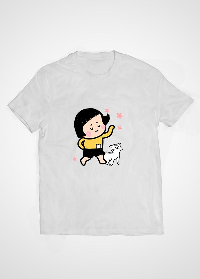 Áo thun cặp đôi Cotton màu trắng in hình mẫu 29