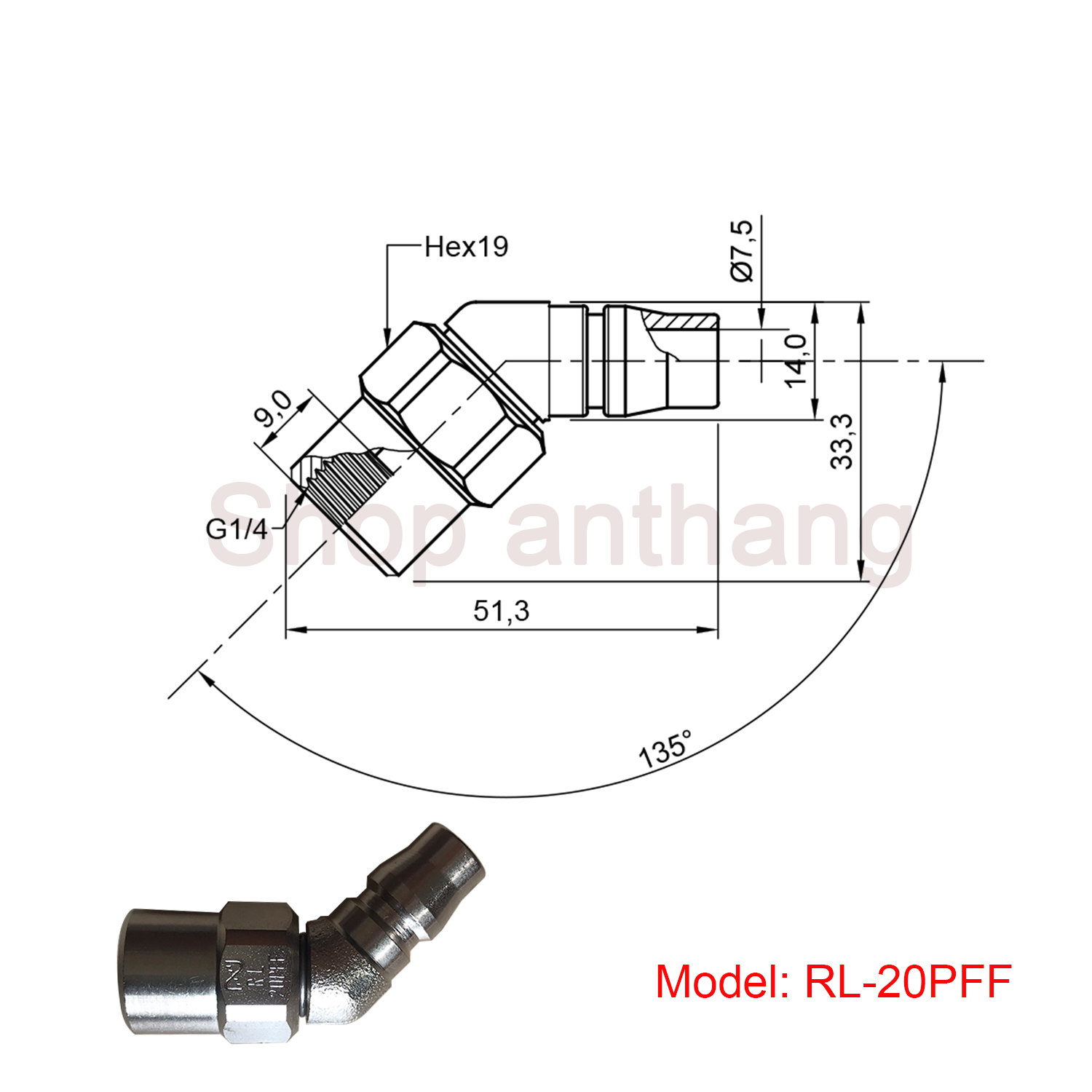 Đầu nối lắc léo khí nén - Nitto