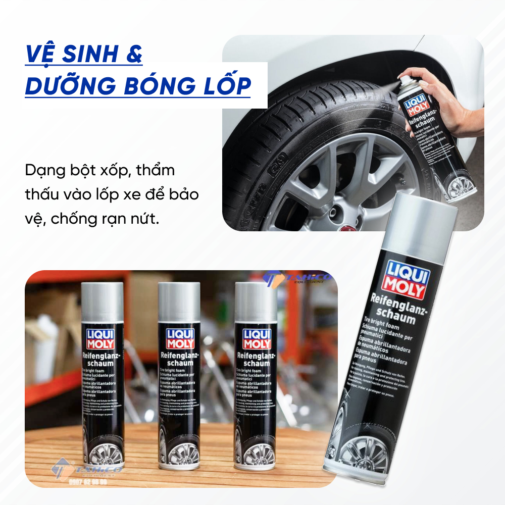 [Liqui Moly] Chai Xịt Bọt VỆ SINH BẢO DƯỠNG LỐP XE Liqui Moly 1609 | Làm Sạch Sâu, Duy Trì Tuổi Thọ Lốp Xe