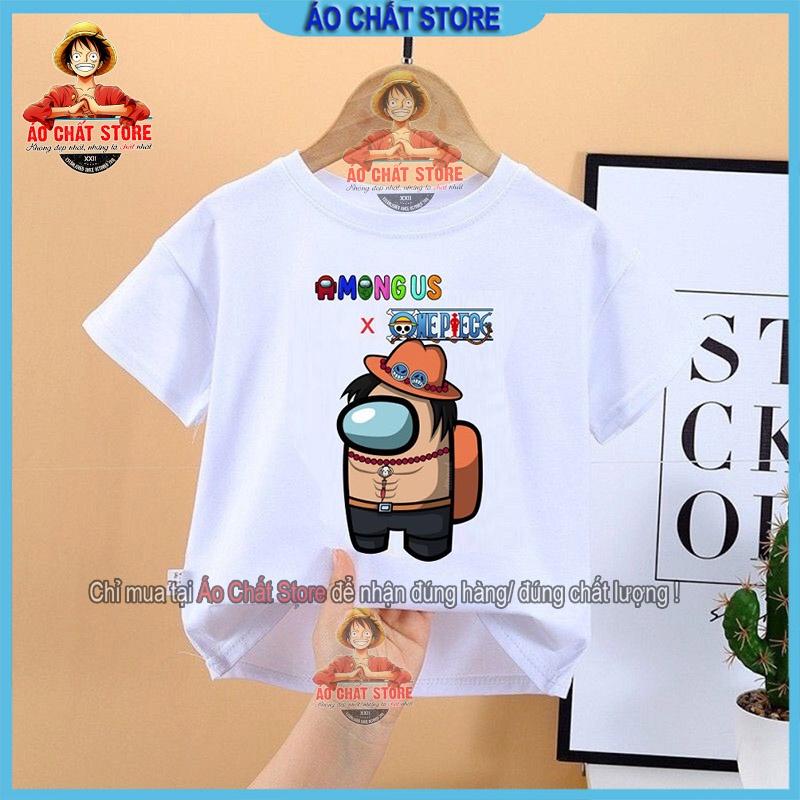 BST Áo thun Among Us skin One Piece nhiều nhân vật siêu cute | Áo One Piece Luffy Zoro Ace Sabo siêu đẹp AU03