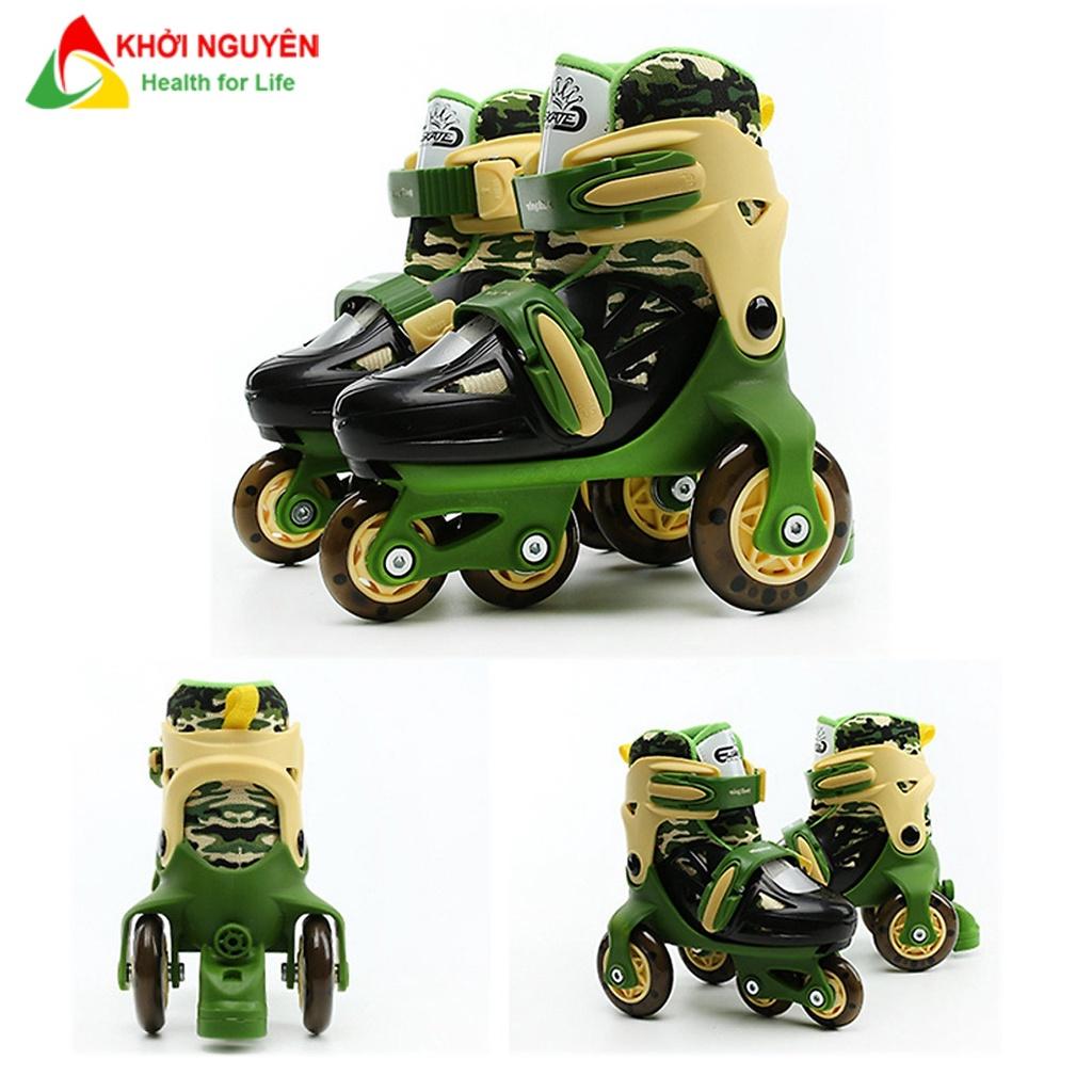 Giày patin trẻ em 2-5 tuổi LEYA có 3 hàng bánh đi được luôn, tặng kèm bảo hộ chân tay, bánh có đèn led, quà tặng năm mới