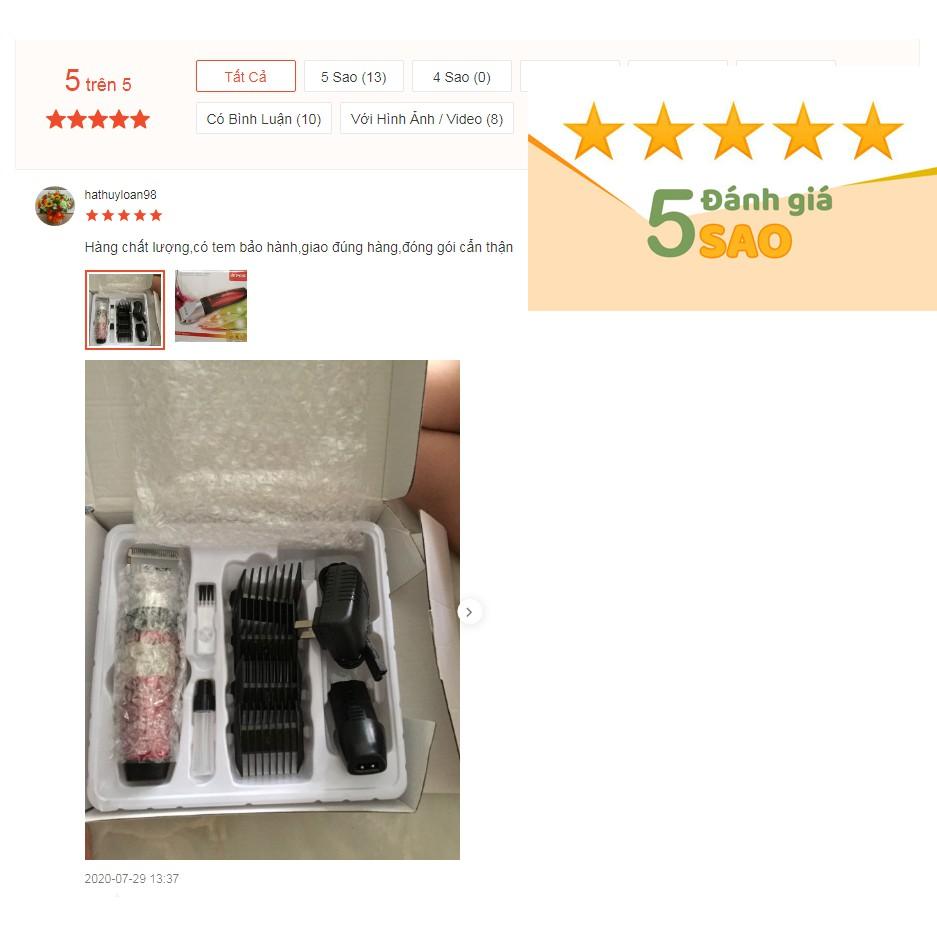 Tông đơ cắt tóc Trẻ Em, Người lớn Siêu Êm 2 Pin kèm 4 cữ cắt siêu bền Lưỡi CERAMIC CS02