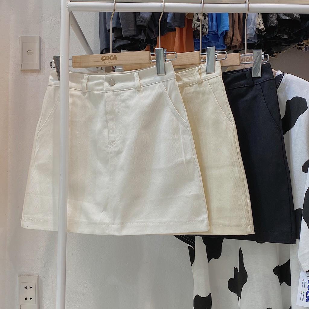 Chân váy chữ A ️ HOAMIFASHION ️ Váy chữ a ngắn vải kaki dày dặn mềm mịn, chân váy nữ lưng cao phong cách Hàn Quốc