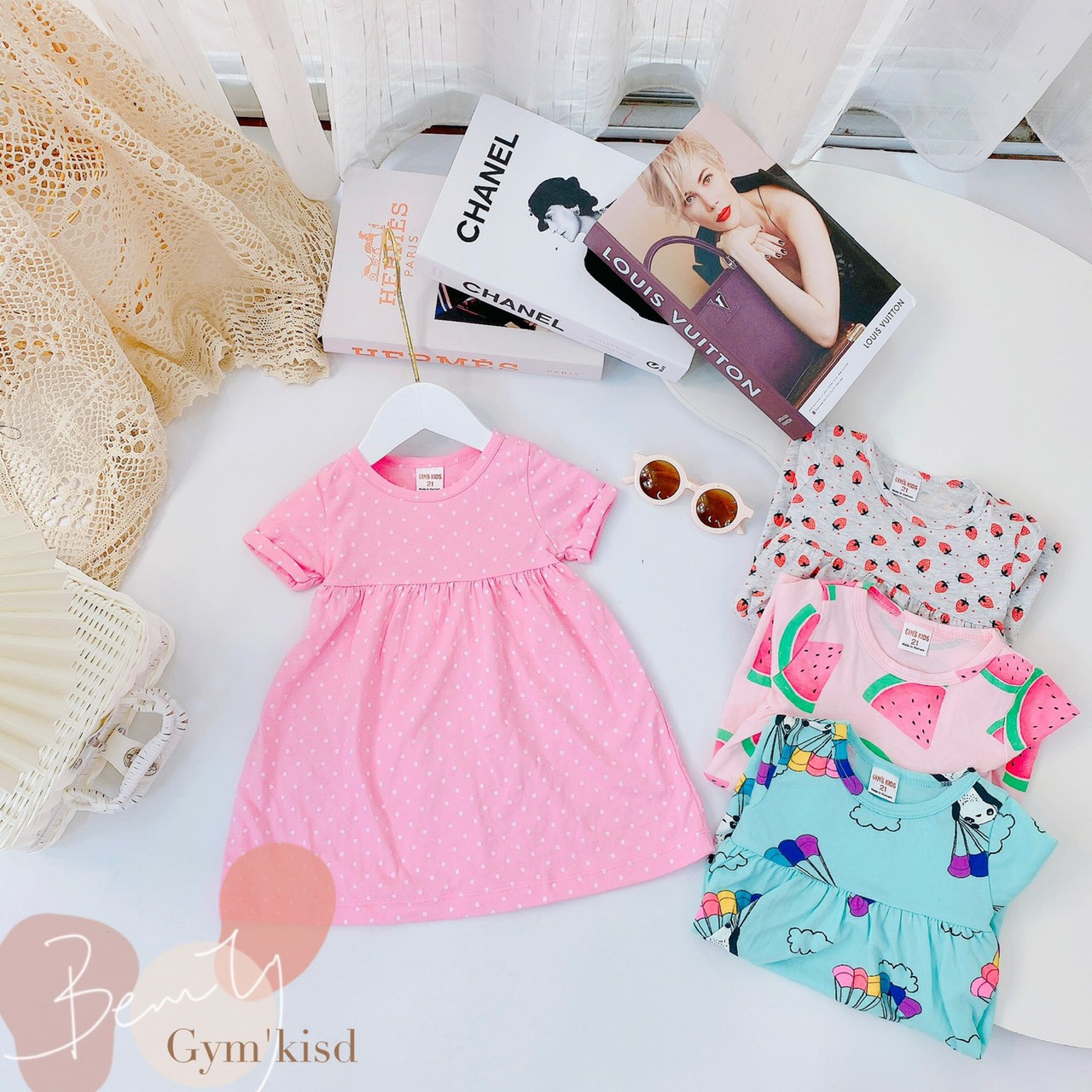 Đầm váy mùa hè cho bé gái size 5-18kg chất thun cotton mềm mịn mát