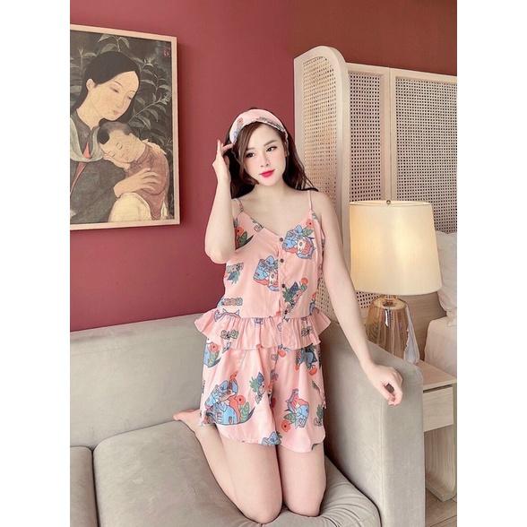 Bộ Lụa 2 dây kèm bịt mắt chất liệu Lụa Mango mềm mát HHC Store