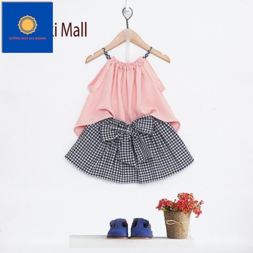 Set Áo + váy caro thời trang, sành điệu cho bé gái - Xưởng may - Gia Khang.