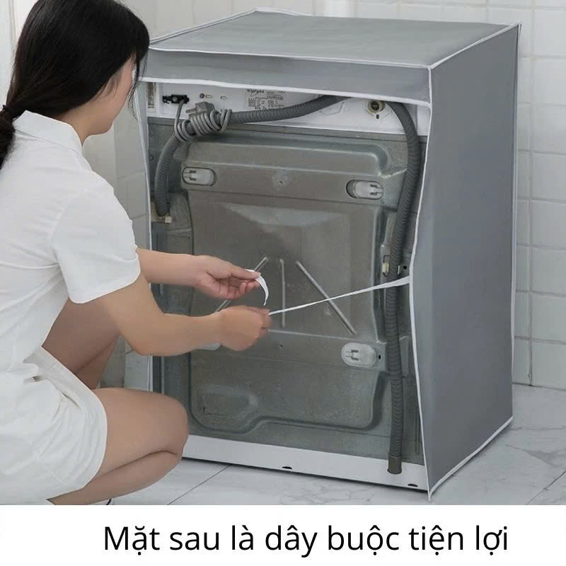 Bạt Áo Trùm Máy Giặt Cửa Trên, Cửa Ngang Vải Dù Siêu Dày, Chống Thấm Nước, Không Phai Màu - (Giao Màu - Họa Tiết Ngẫu Nhiên)