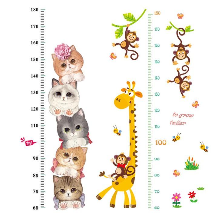 DECAL DÁN TƯỜNG ĐO CHIỀU CAO NHIỀU HÌNH ẢNH NGỘ NGHĨNH