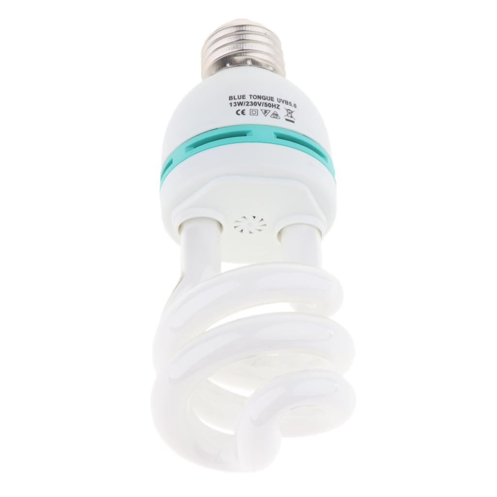 E27 Reptile Amphibian Small Pet Habitat Lighting UVB 5.0 Lamp Heat Light 13W