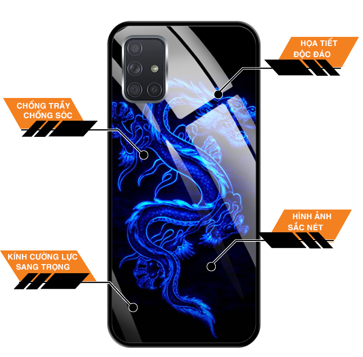 Ốp lưng kính cường lực cho Samsung Galaxy A71 - 03094 0270 DRADON02 - Hàng Chính Hãng