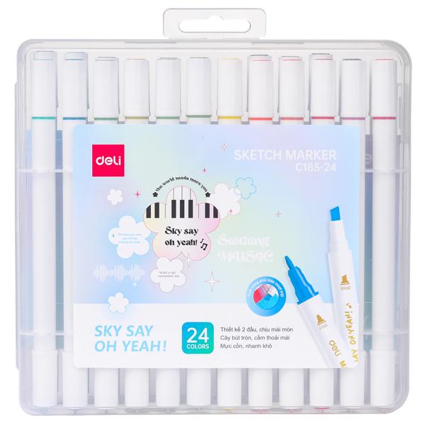 Hộp Bút 24 Màu Deli Sketch Marker - Phiên Bản Sơn Tùng M - Tp Giới Hạn - Deli C185 - 24