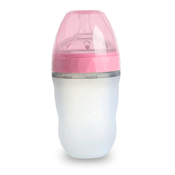 Bình sữa silicone kim cương MMD 240ml màu hồng