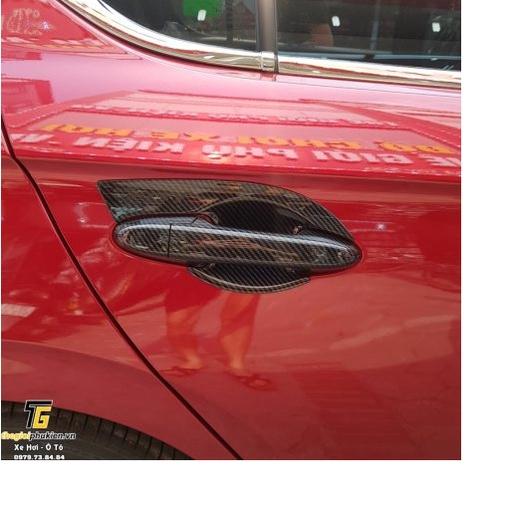 Bộ ốp tay nắm cửa, hõm cửa xe Honda City 2021 vân Carbon