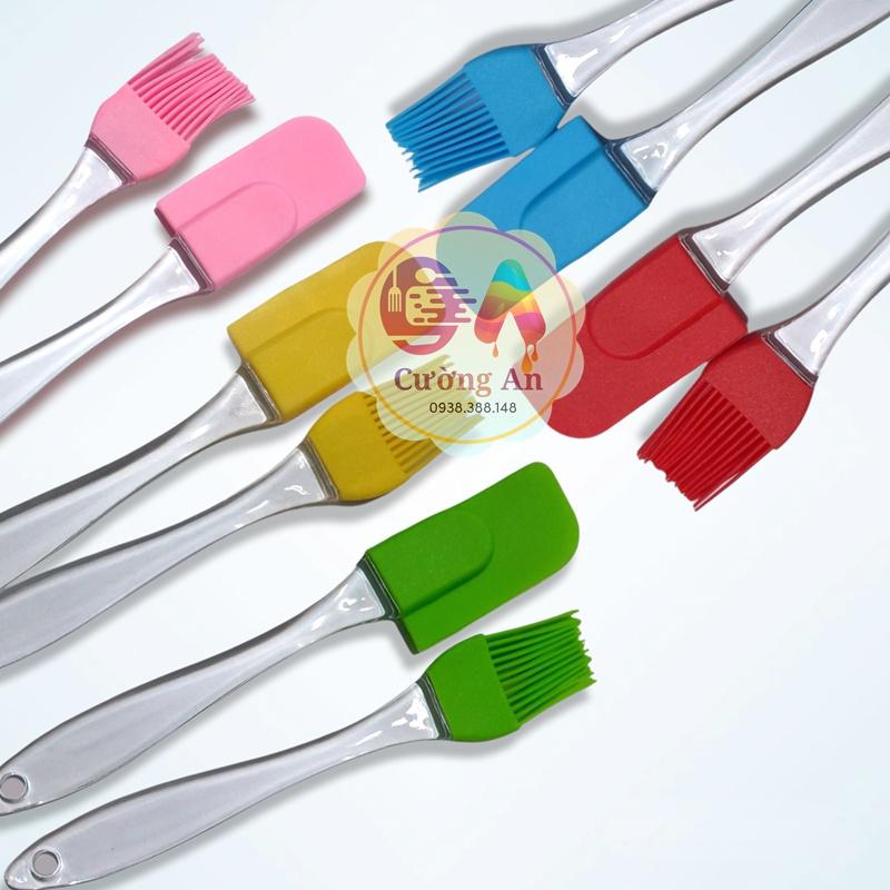 Combo phới trộn bột silicon + cọ silicon cán trong