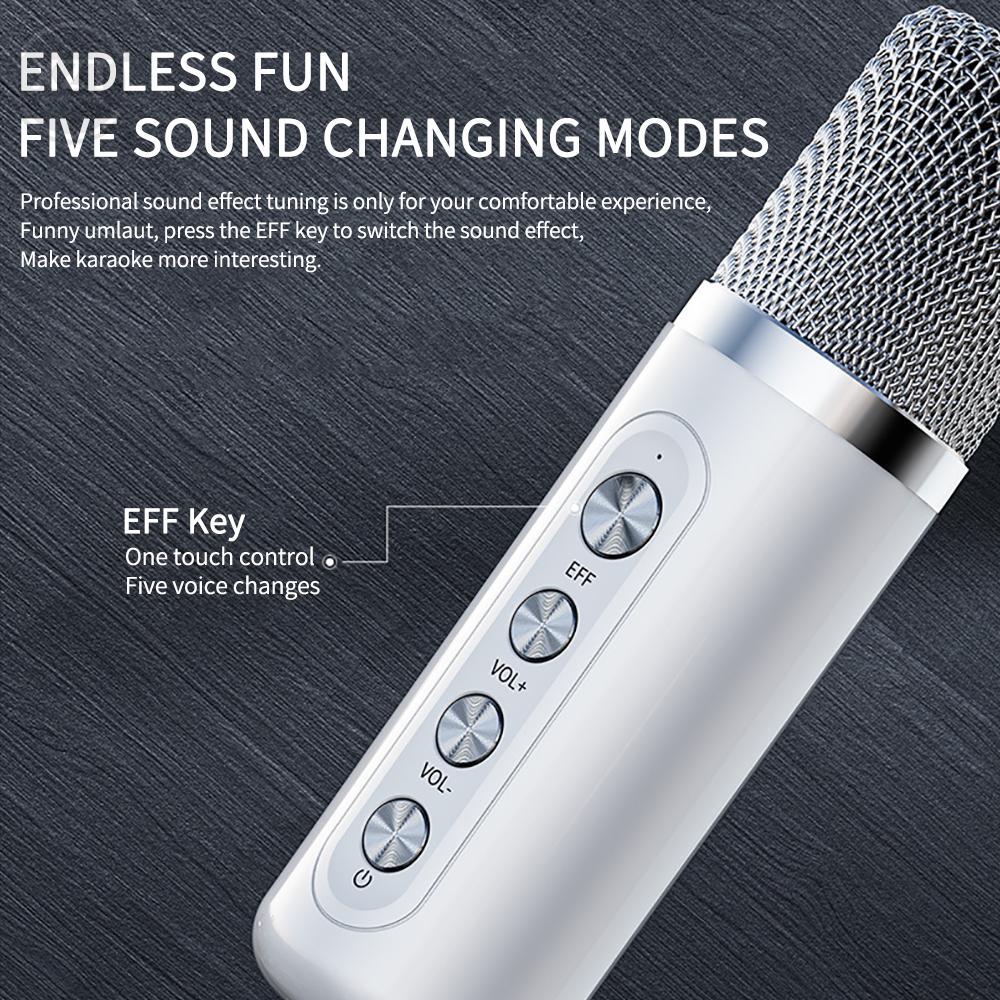Micrô không dây mini di động mới Loa nhỏ tương thích Bluetooth Âm thanh Micrô tất cả trong một dành cho bữa tiệc gia đình Karaoke ngoài trời Màu sắc: Đen