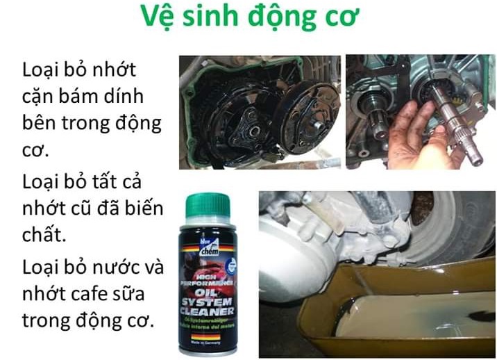 Phụ gia nhớt vệ sinh động cơ xe máy Bluechem 33017