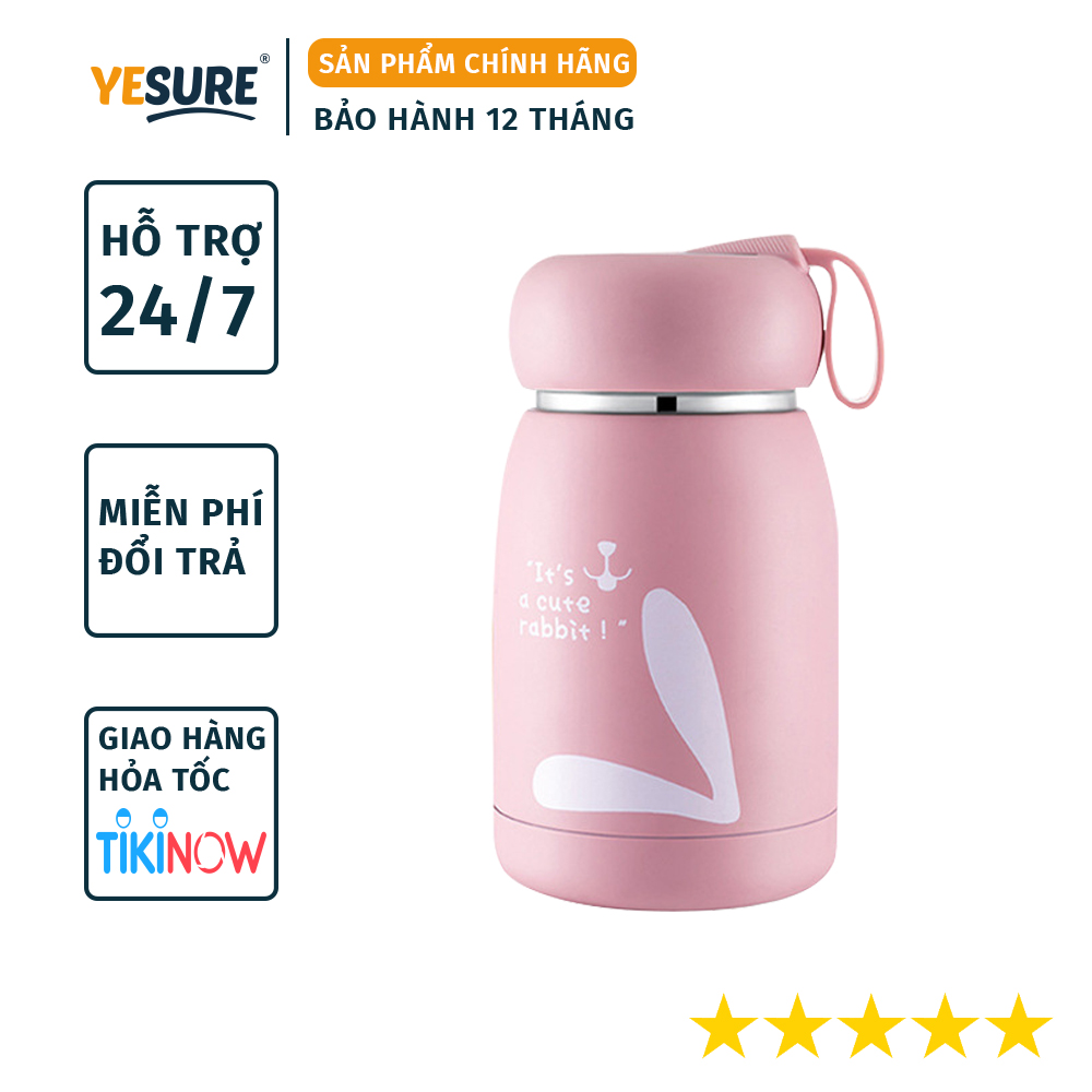 Bình Nước Giữ Nhiệt Thông Minh Cảm Ứng Hiển Thị Nhiệt Độ Nước , Thể Tích 320Ml, Chất Liệu Inox 304 Giữ Nhiệt Lâu , Nhỏ Gọn Yesure - Hồng