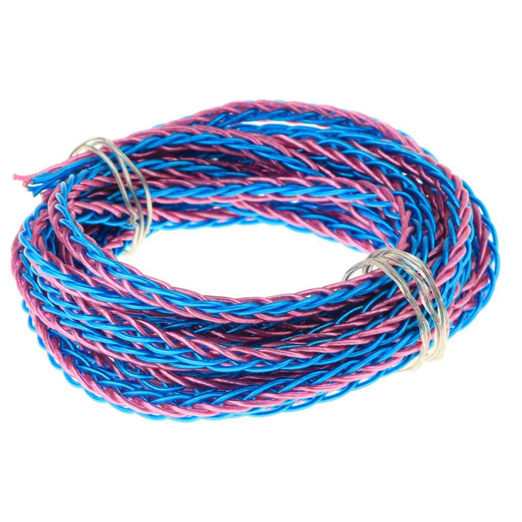 2-3pack 7N OCC Copper Wire, DIY HiFi Audio Cable for Earphone 2m Blue and Purple