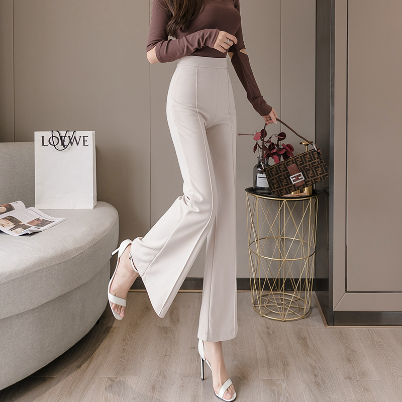 Quần ống loe khóa sườn vải tuyết mưa