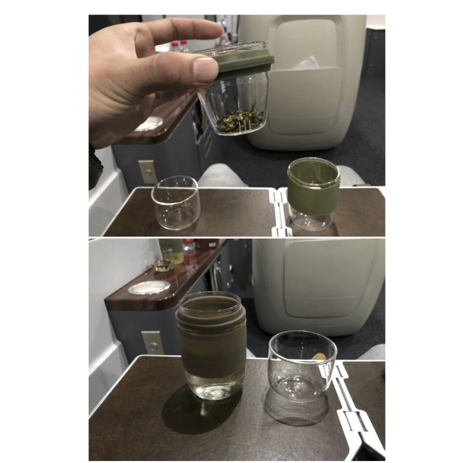 Bình pha trà mini tiện lợi tặng túi đựng Borosilicate Glass 200ml